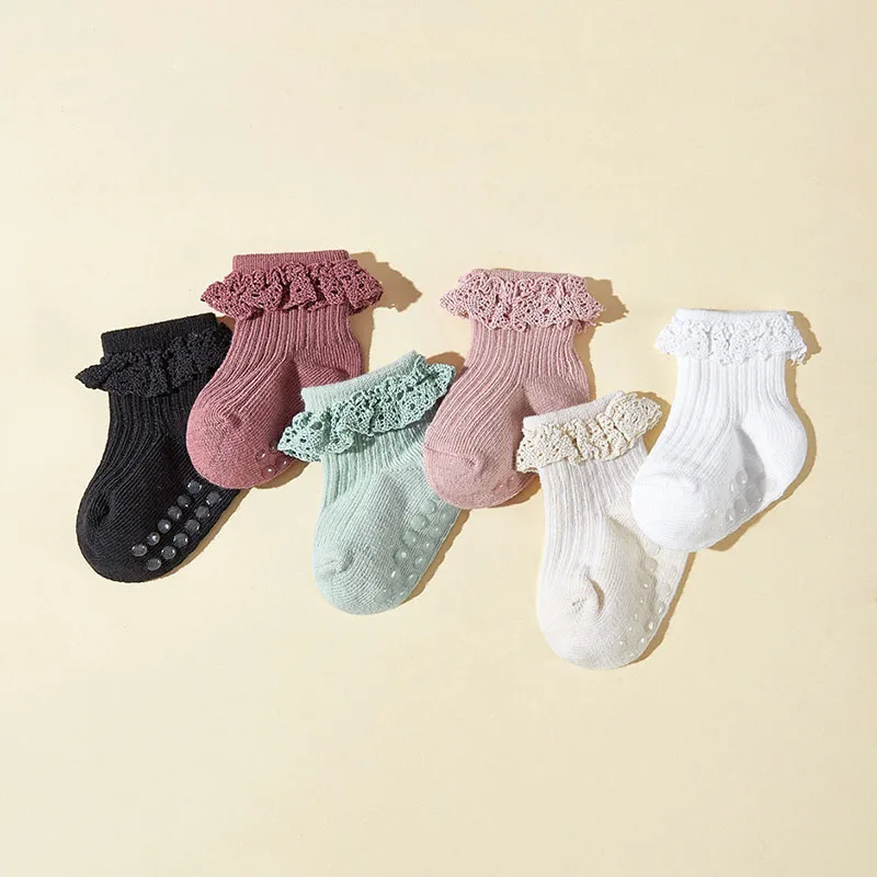 Milancel calcetines bebé de otoño en tubo con encaje suave para niña - imagen 4