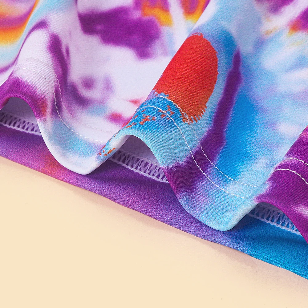 Tankini niña manga larga morado con estampado anudado - imagen 5