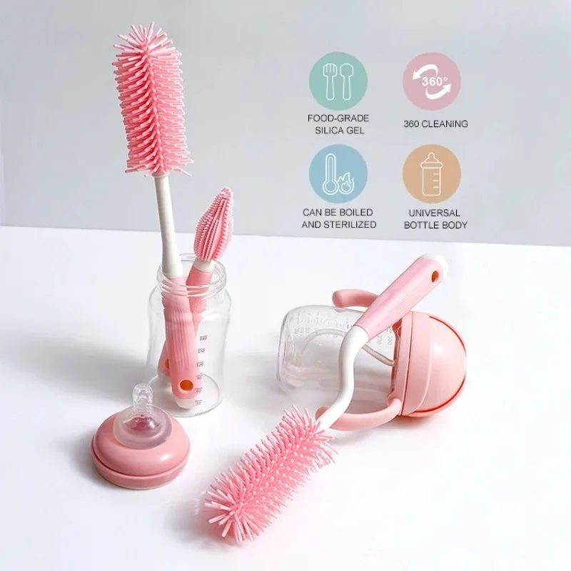 Cepillo de biberones silicona 360º para pajitas y chupetes - imagen 4