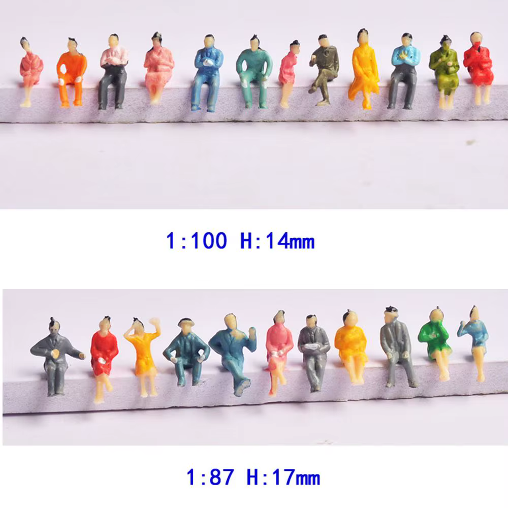 Figuras de pasajeros sentados para tren en miniatura ABS – Colección 1:100 - imagen 4