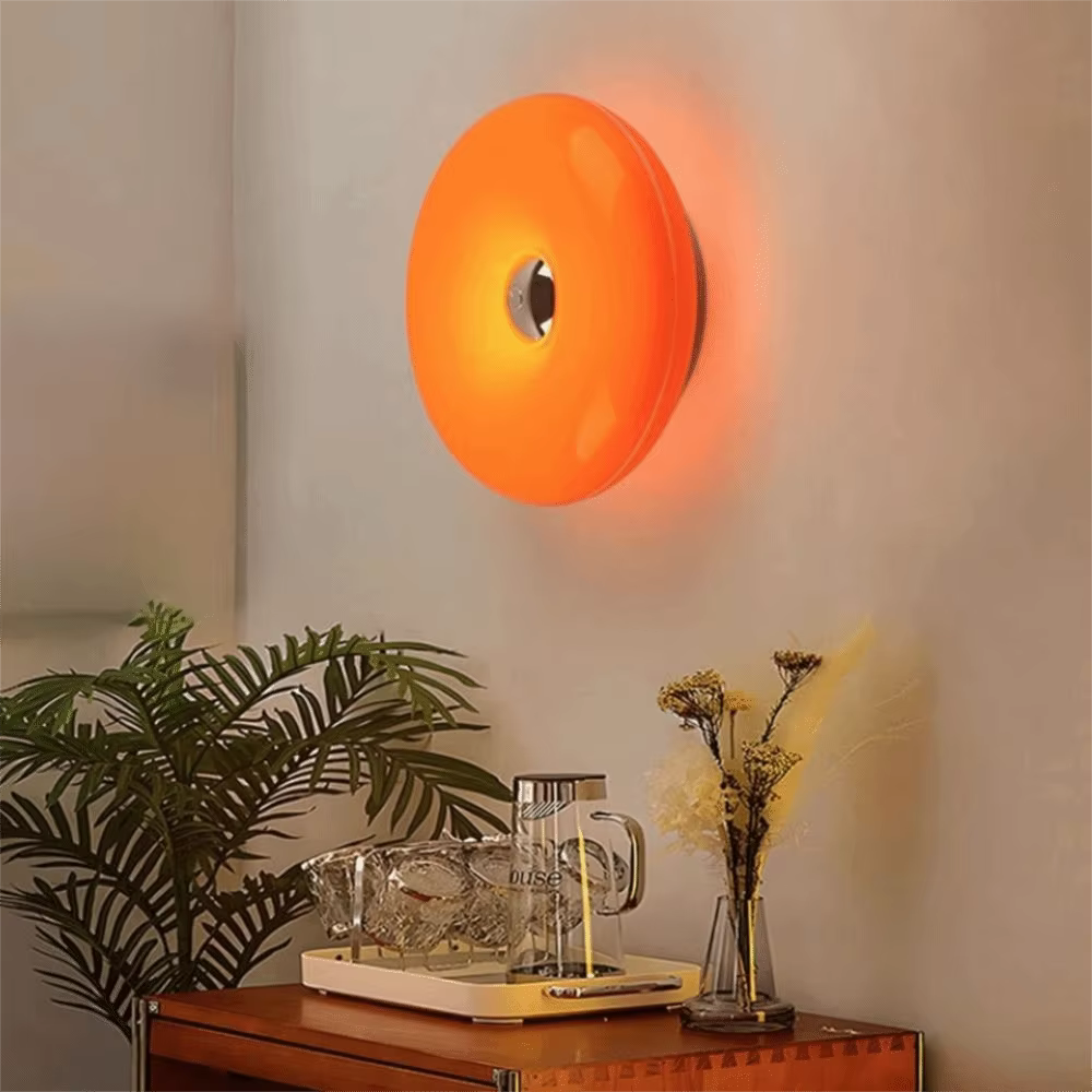 Lámpara de pared donut LED regulable con USB y luz ambiental - imagen 4