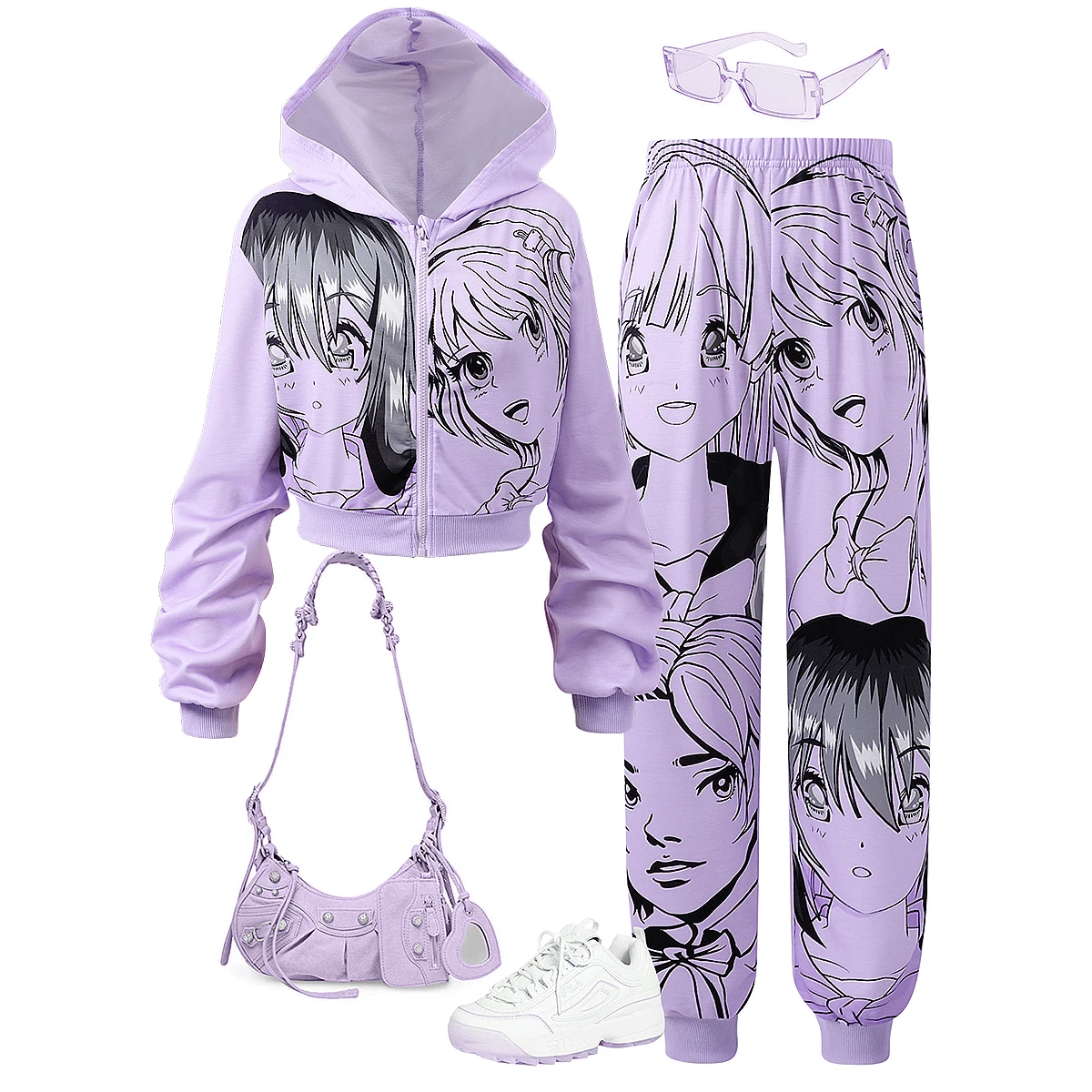 Conjunto combinado con zapatillas