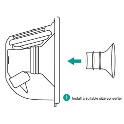 Embudo universal para extractor de leche con insertos enchufables