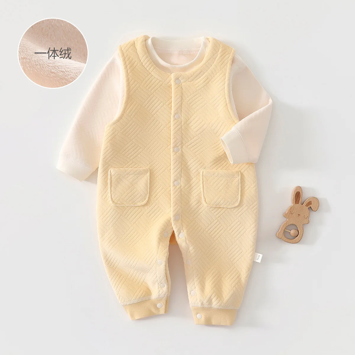 Somenie conjunto bebé lana polar cálida – mono con tirantes - imagen 2