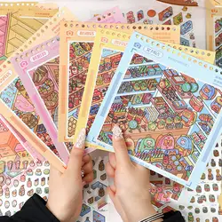 Libro de pegatinas infantil con escenas de tiendas para niños