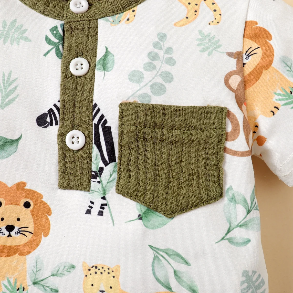 Conjunto infantil veraniego con estampado de animales para bebé - imagen 3