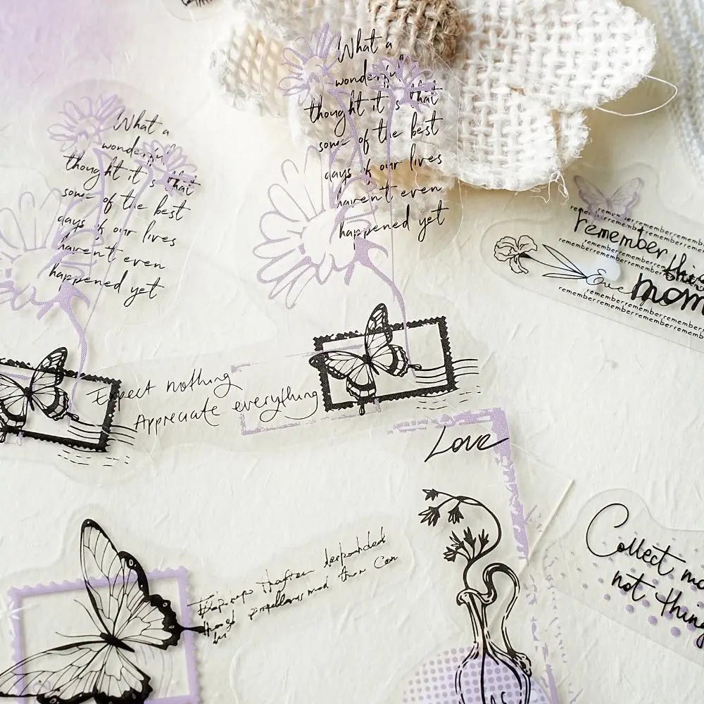 Pegatinas decorativas Poem Ink Mark estilo acuarela para diarios - imagen 3