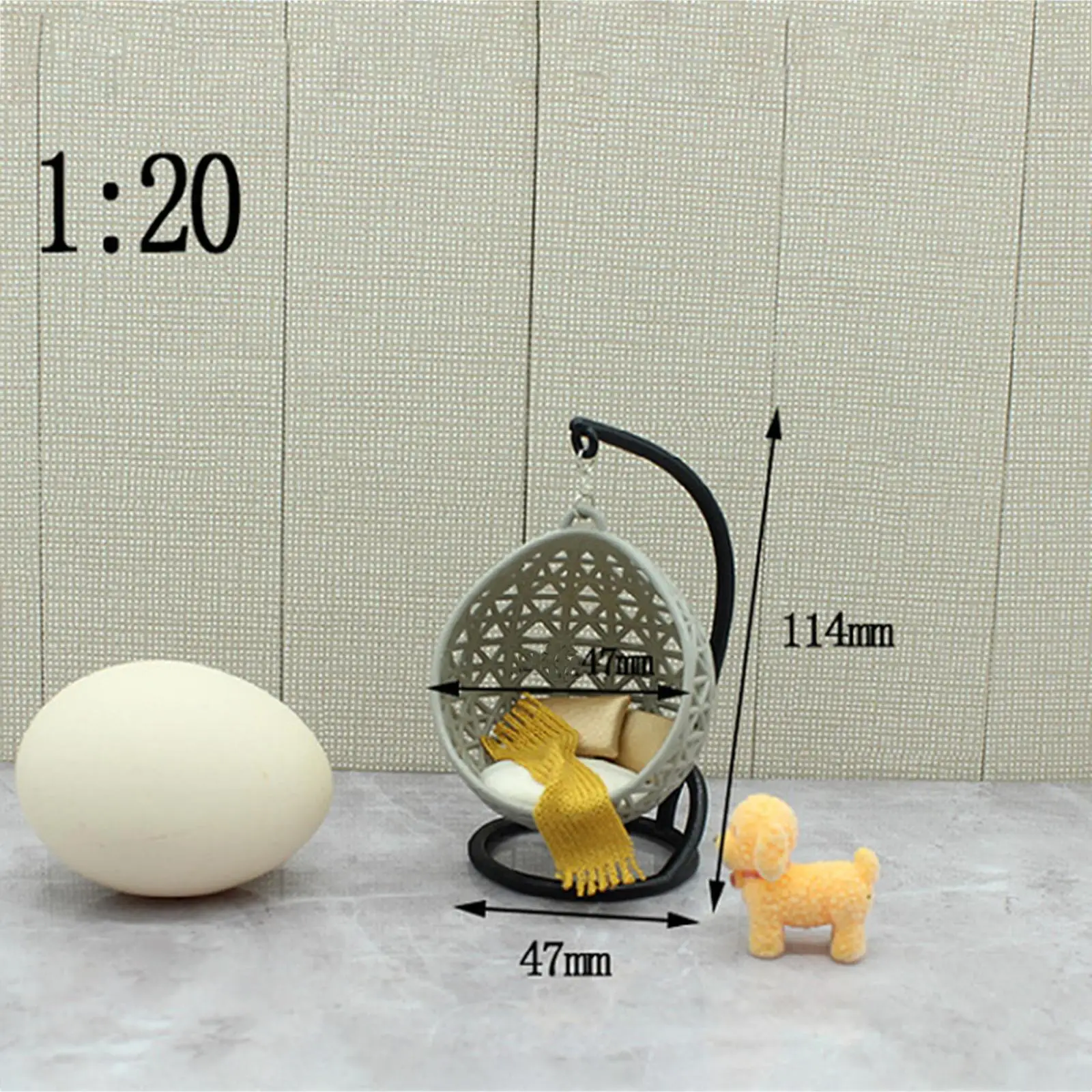 Resin Craft Hanging Chair for Miniature Scenery and Dollhouse Accessories