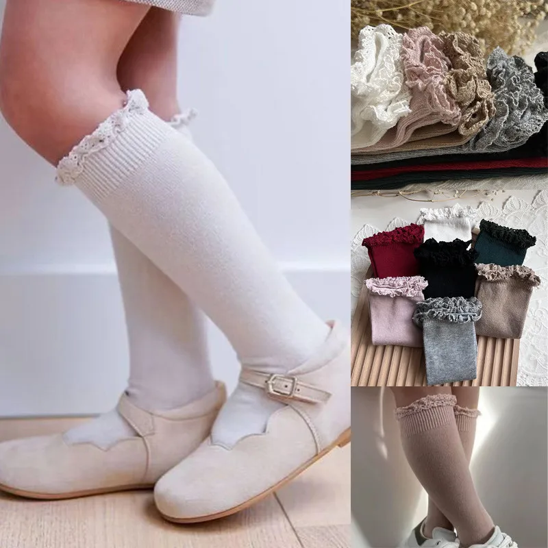 Calcetines con volantes para niñas encaje y algodón suave 0-5 años