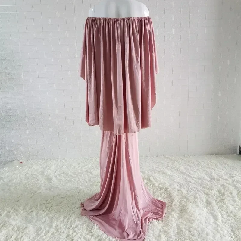 Vestidos de maternidad elásticos largos para sesiones fotográficas - imagen 2