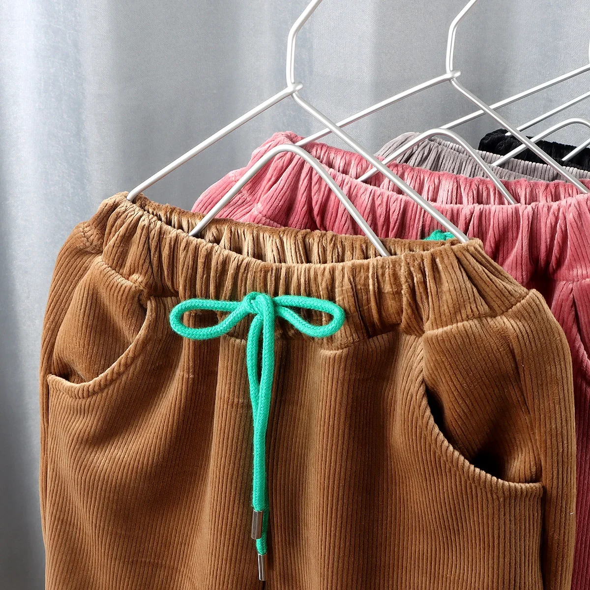 Pantalones de lana gruesa para niños en invierno tipo chándal - imagen 3
