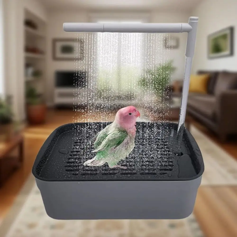 Baño automático para pájaros eléctrico silencioso con lluvia y agua - imagen 3