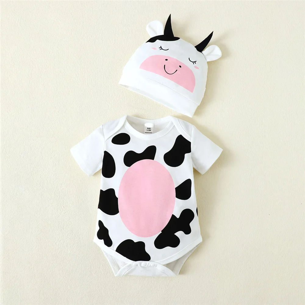 Mono de vaca para bebé con sombrero incluido