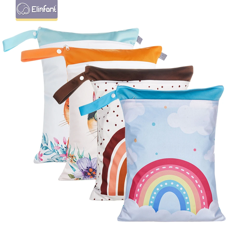 Elinfant bolsa de pañales impermeable con asa y cierre estanco para bebé
