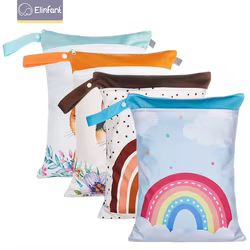 Elinfant Bolsa para pañales – Compartimento seco y húmedo con cremallera