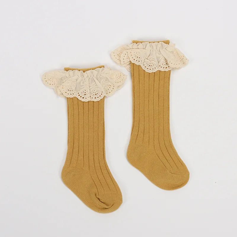 MILANCEL calcetines hasta la rodilla de primavera para niñas con encaje - imagen 5