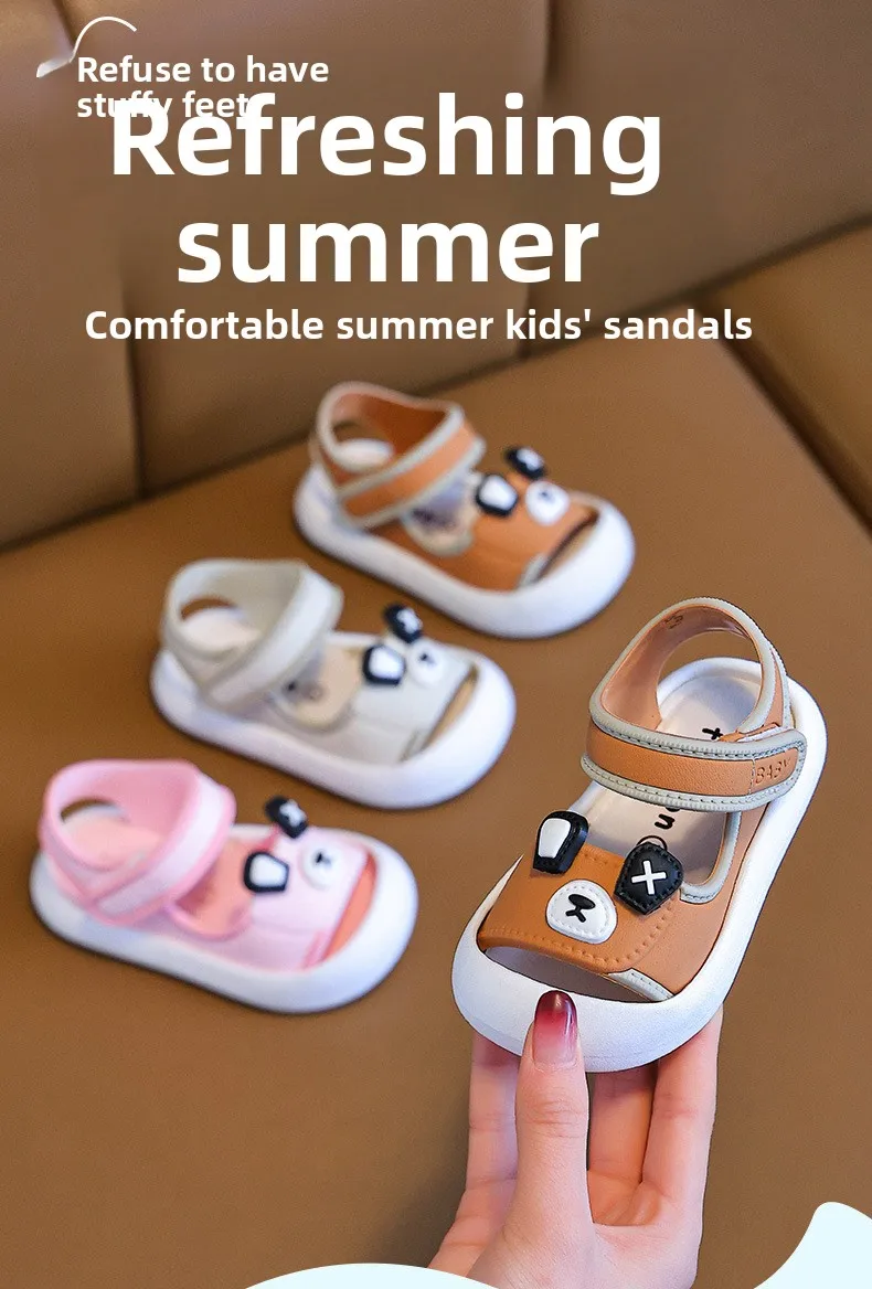 Sandalias de playa para niños, punta cerrada y PVC
