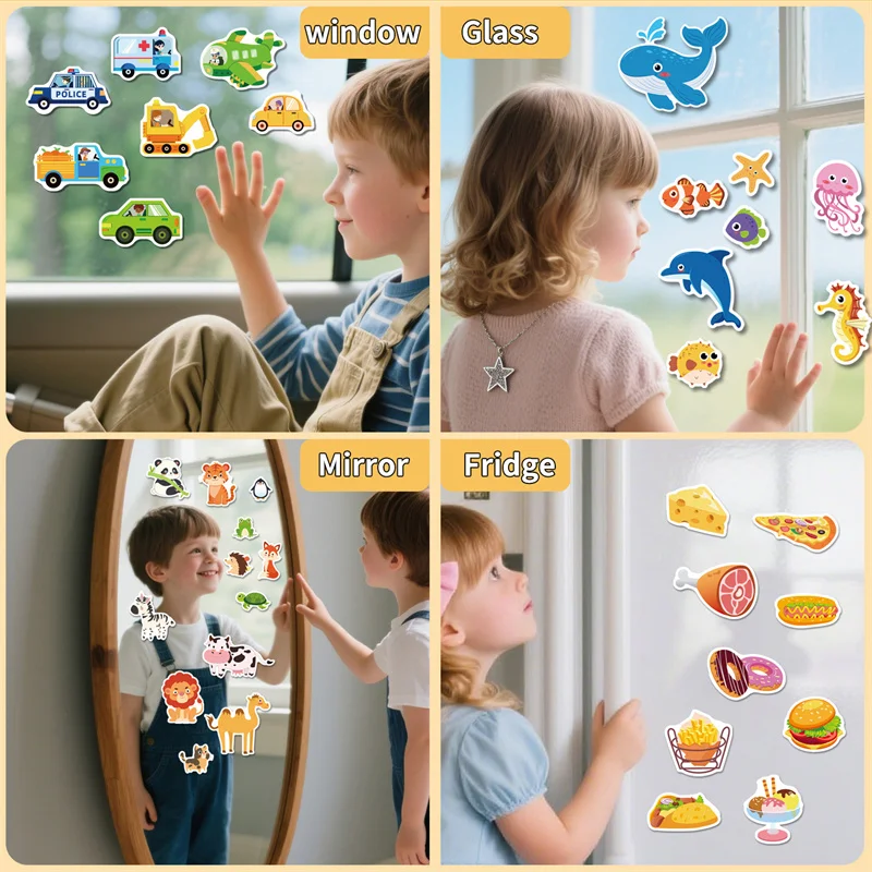 Libro sensorial de pegatinas en gel reutilizables con escenas puzzle - imagen 3
