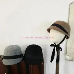 Gorro ecuestre de lana para niños pequeños con correa ajustable