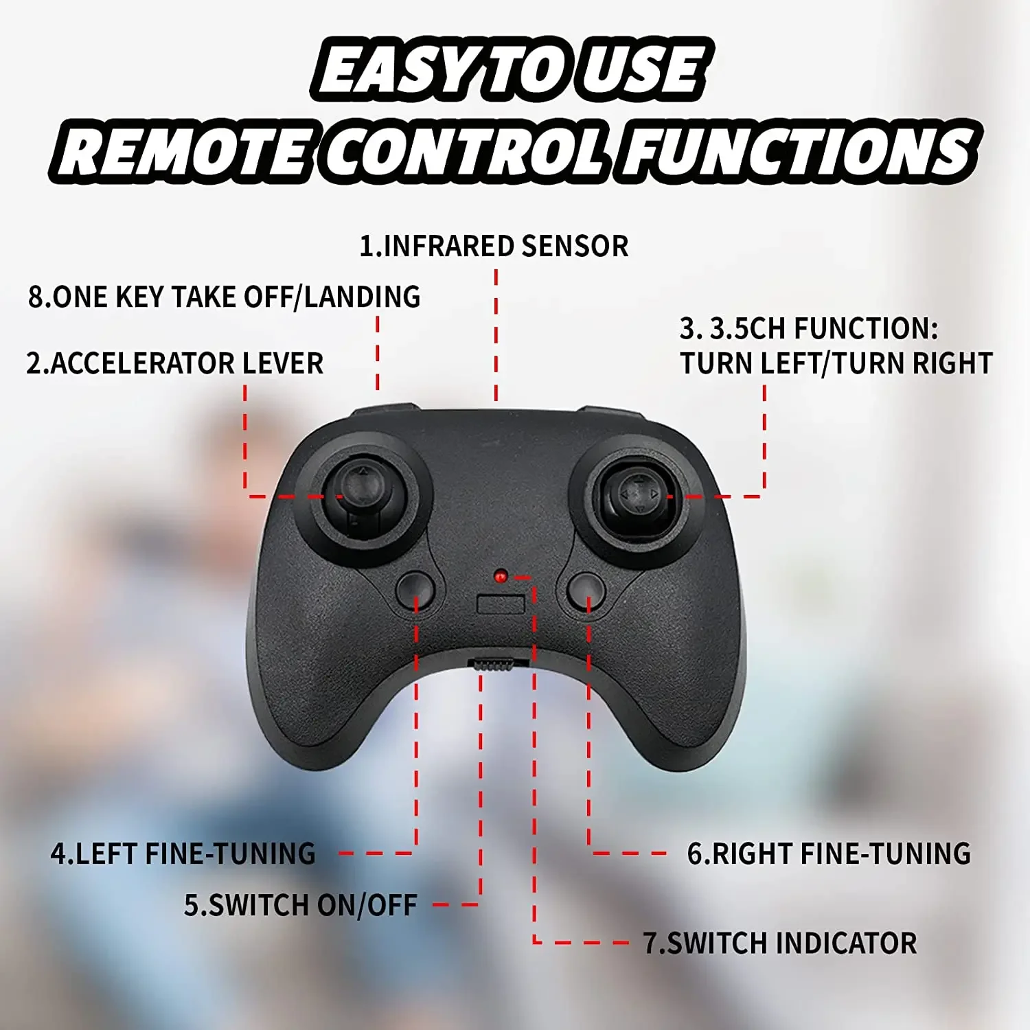 Helicóptero teledirigido con carga USB y prevención de obstáculos - imagen 4