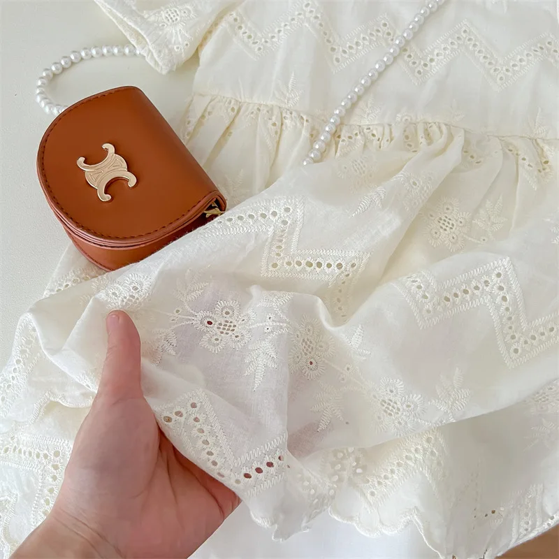 Vestido de manga globo hueca para niñas – Verano informal - imagen 5