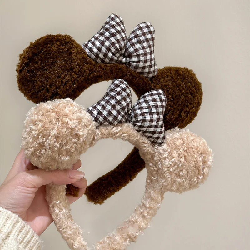 Diadema felpa lazo para bebé – Cálida para otoño e invierno