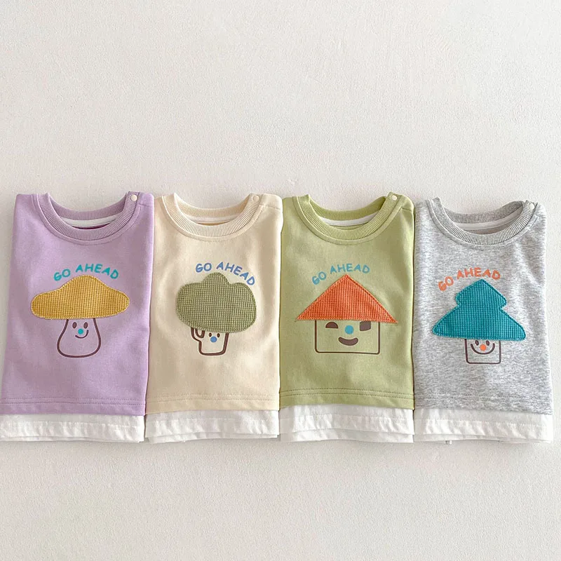MILANCEL Sudadera con capucha para niños 0-5T con parches de dibujos - imagen 5