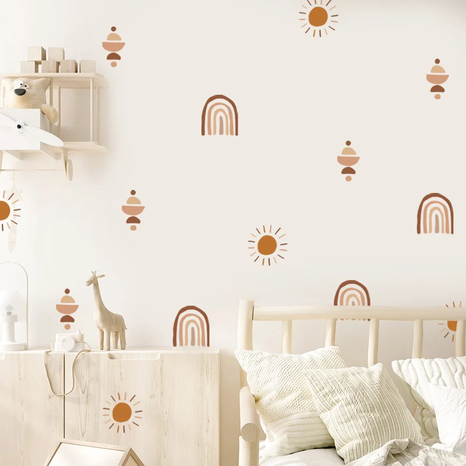 Vinilos infantiles removibles arcoíris y sol estilo bohemio - imagen 5