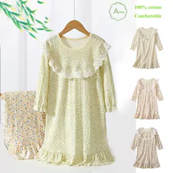 Camisón de algodón floral para niña – Pijama cómodo transpirable