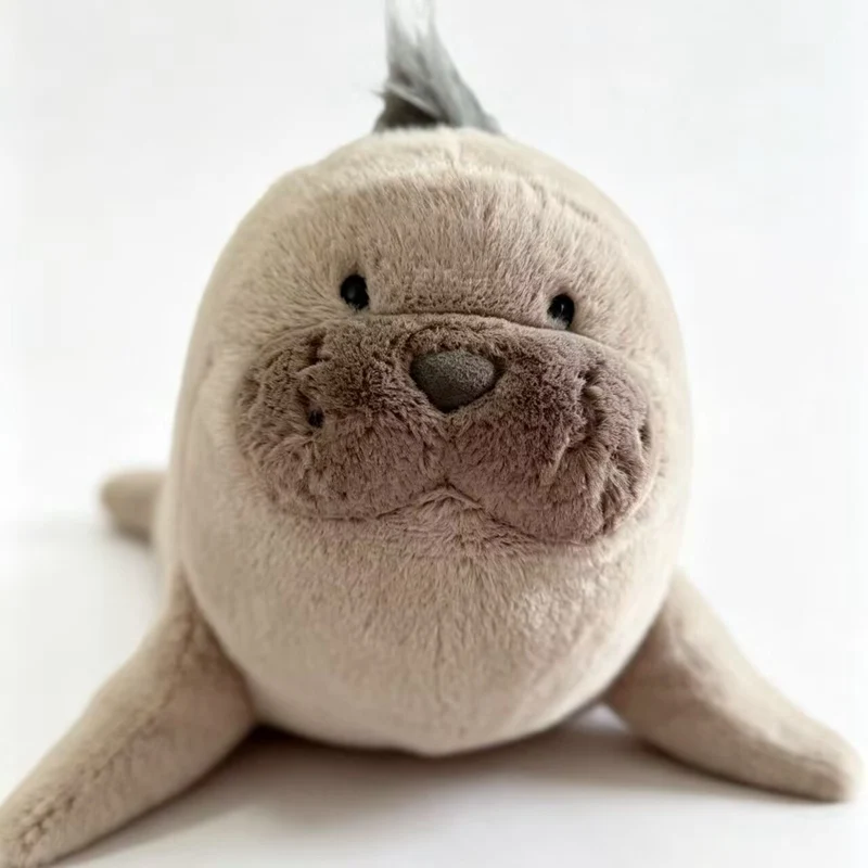 Peluche de foca gris suave con ojos grandes para regalar - imagen 4