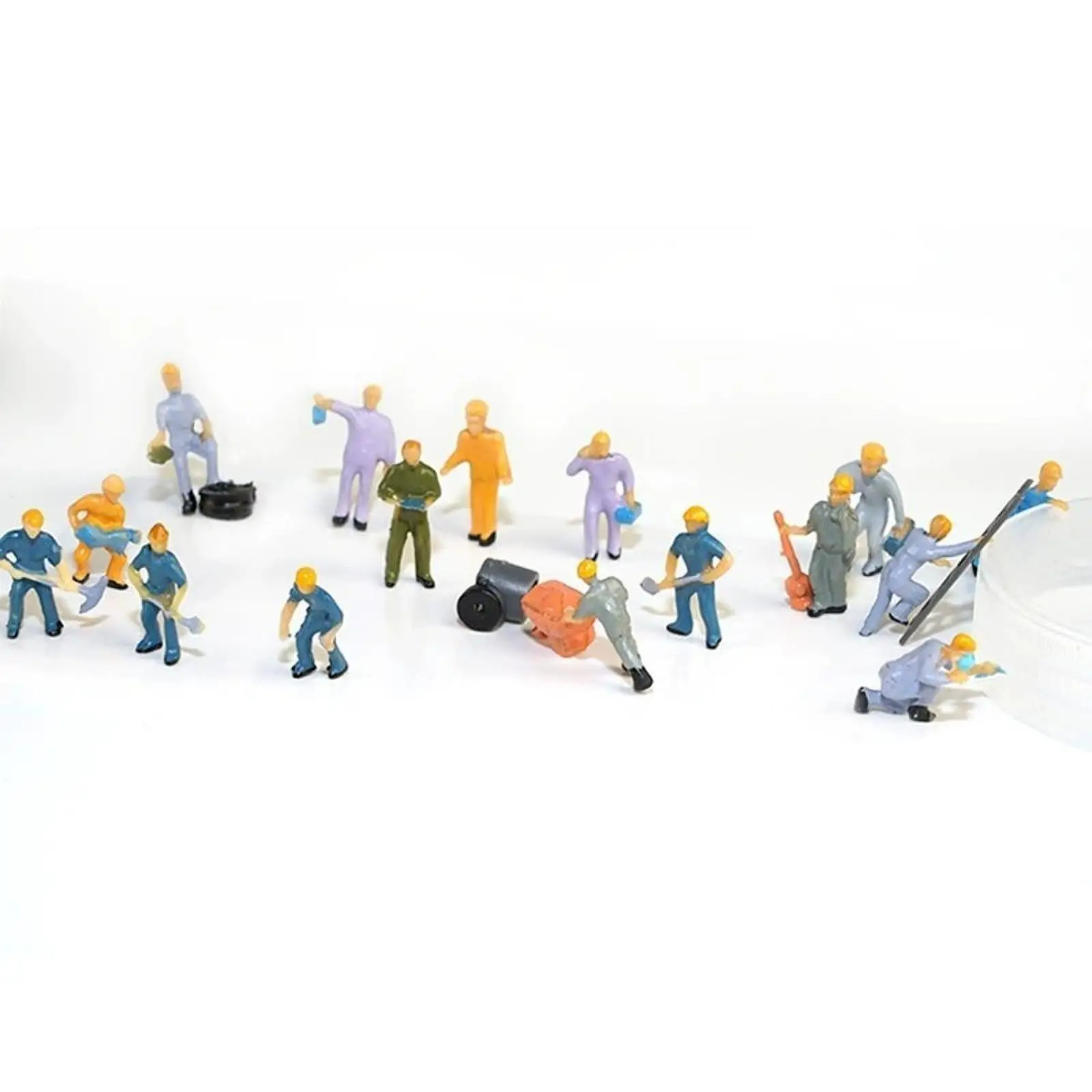 Figuras miniatura de trabajadores ferroviarios para dioramas