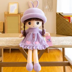 Muñeca bebé de trapo textil algodón con corazón y gorro para dormir