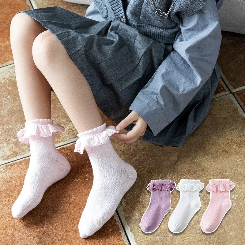 Calcetines volantes de algodón para niña – Cómodos para verano - imagen 5