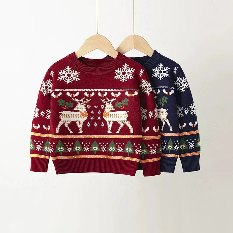 Sudadera con capucha infantil estilo suéter de Navidad