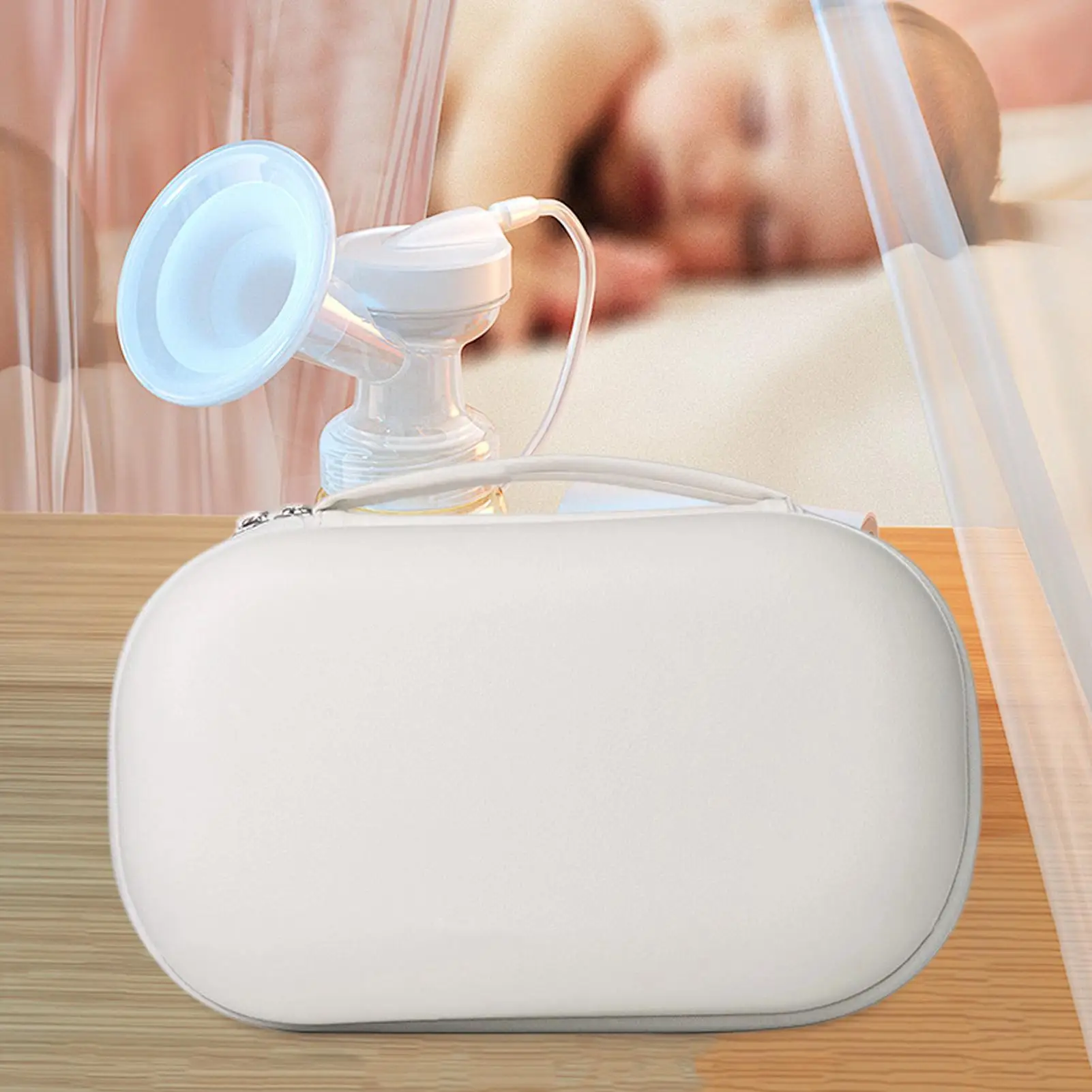 Estuche para extractor de leche ligero con compartimentos de viaje