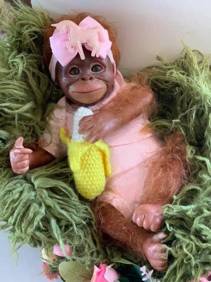 Mono para muñeco reborn bebé orangetangos realista tacto suave - imagen 3