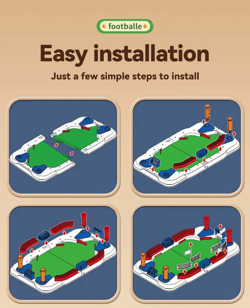 Fútbol de mesa portátil multijuego para niños, interior y exterior - imagen 4