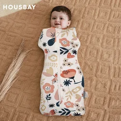 Capullo saco de dormir fino para bebé – Estampado flores botones