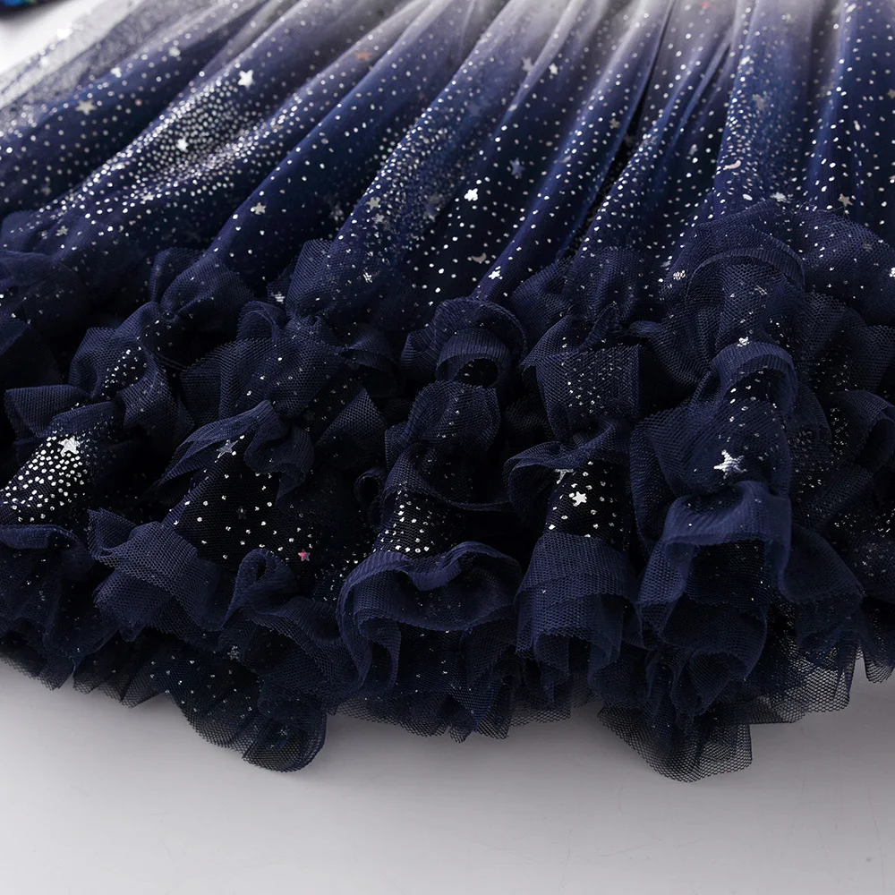 DXTON vestido princesa floral para niña, manga larga - imagen 4