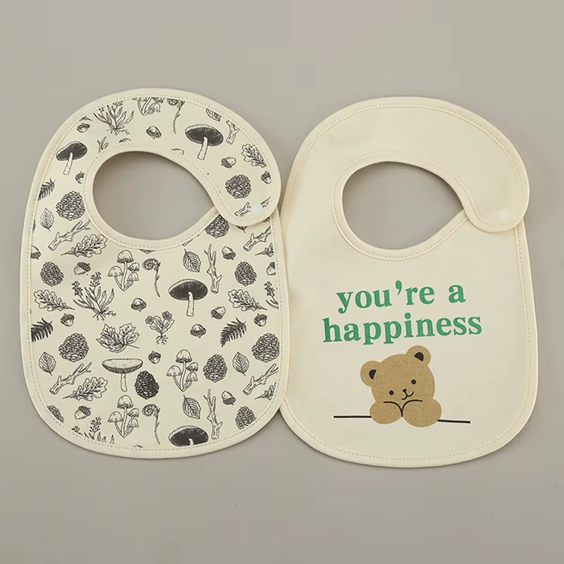 Baberos impermeables de algodón – Estampado suave infantil - imagen 2