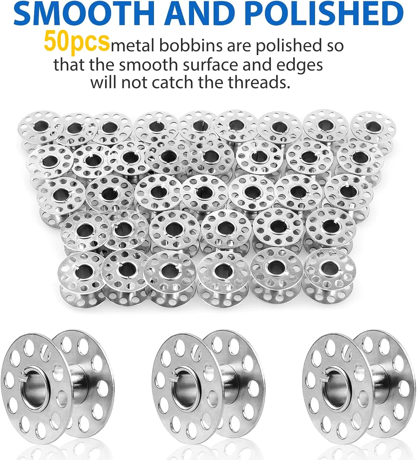 Bobinas de metal para hilo de seda