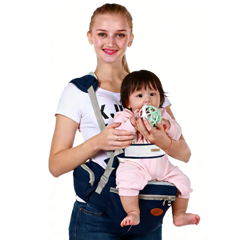 Portabebés ergonómico con asiento de cadera acolchado y bolsillo - imagen 5