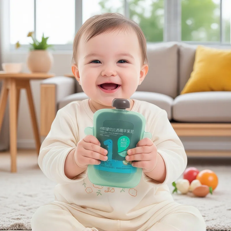 Bolsa puré frutas para bebés – Recipiente alimentación complementaria PP