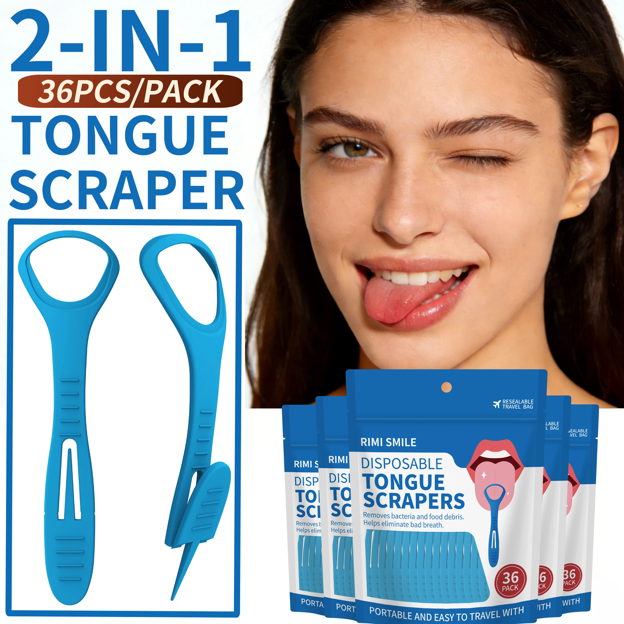 Rascador de lengua y palillo dental portátil - imagen 3