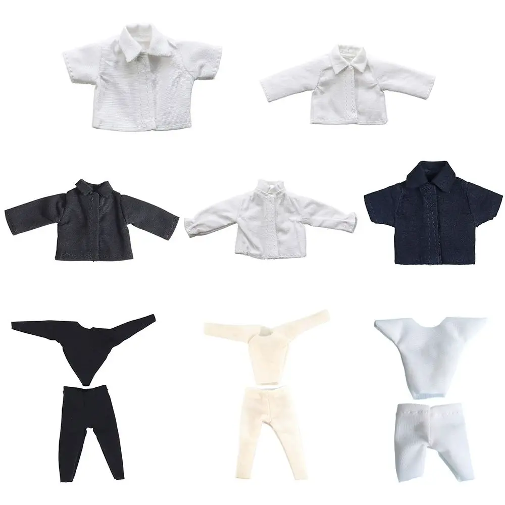 Camisa blanca y leggings para muñeca Ob11