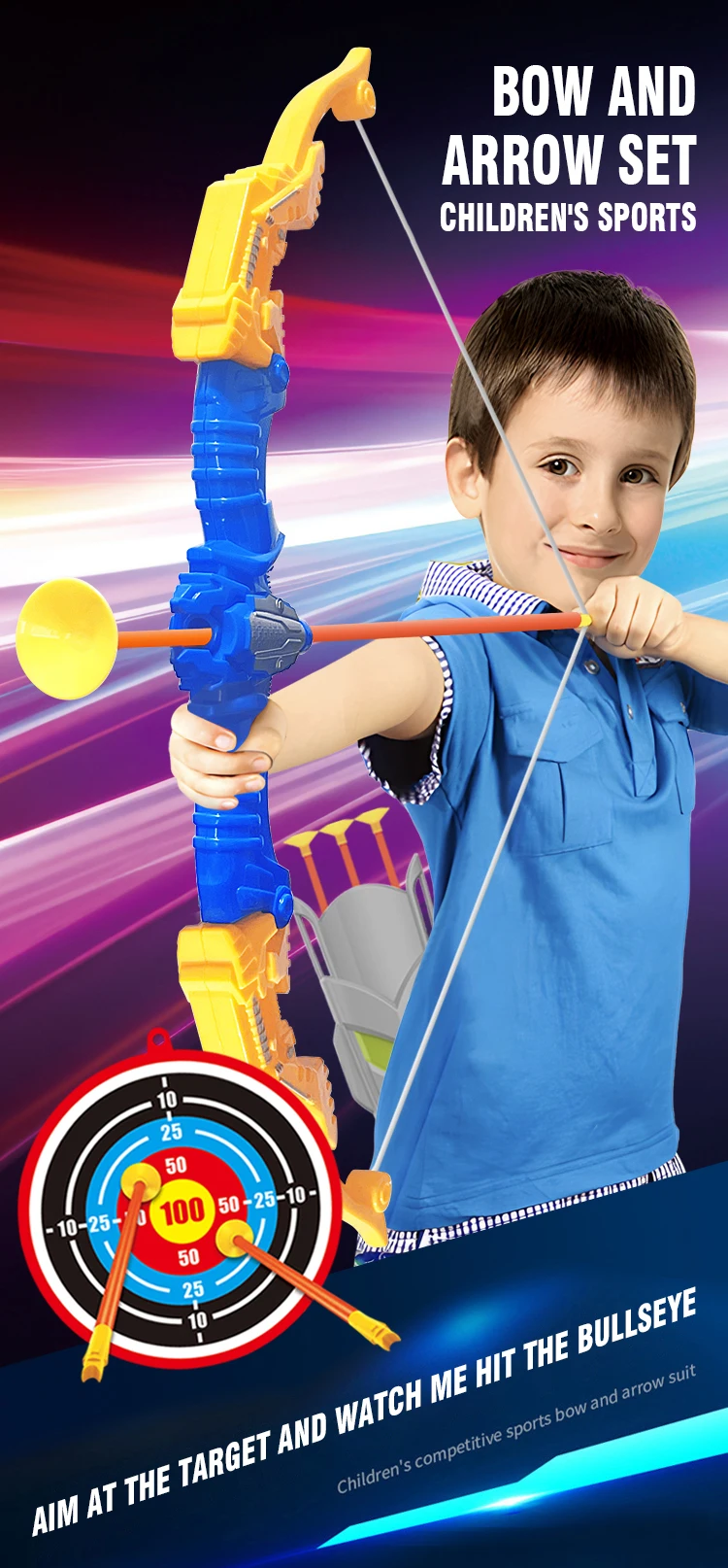 Juego de arco y flechas para niños