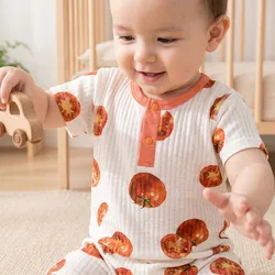 Monos de bebé verano finos y holgados con estampado galleta y tomate