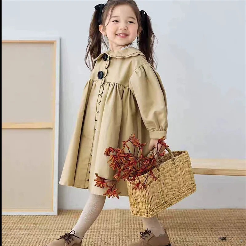 Gabardina ligera con solapa para bebé niña, manga larga - imagen 3