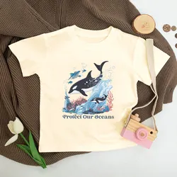 Camiseta Save The Turtles para niños – Estampado tortugas marinas