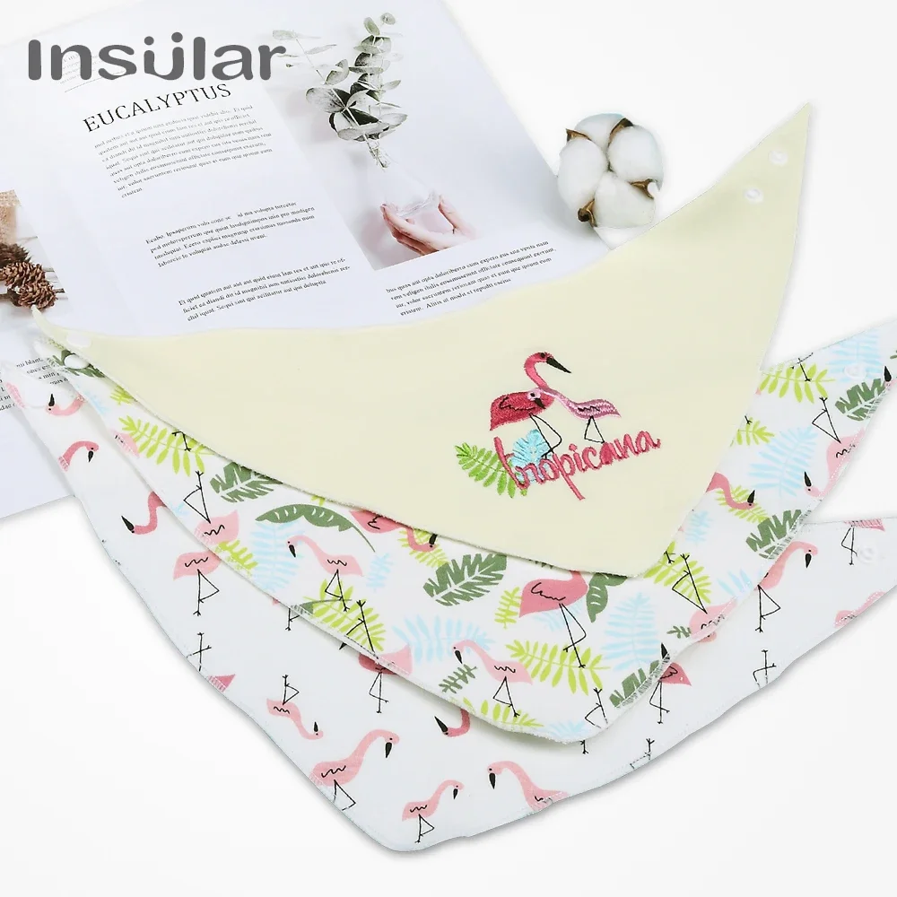 INSULAR Baberos bandana de algodón para bebé – Suave y absorbente